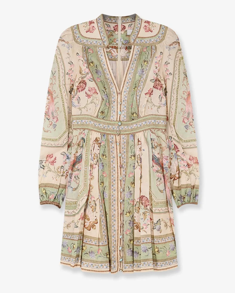 Zimmermann Roselight Plunge Tapestry Print Linen Dress -  - gender_Woman Multicolor