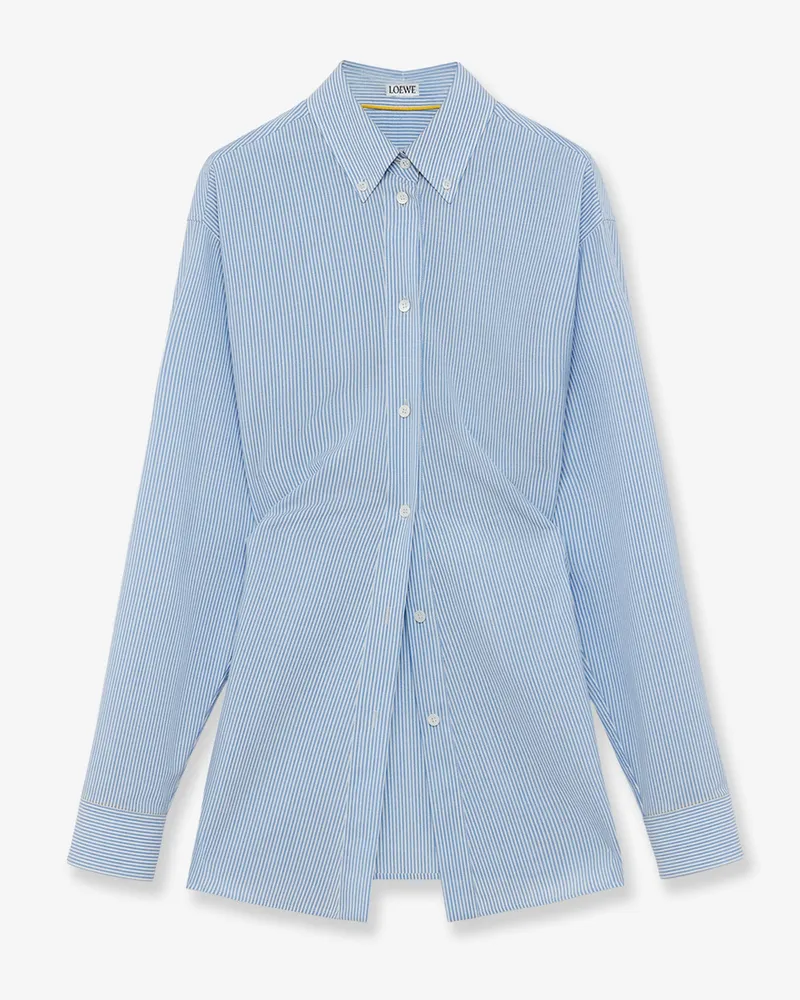 Loewe Lightweight wool striped shirt -  - gender_Woman Blue