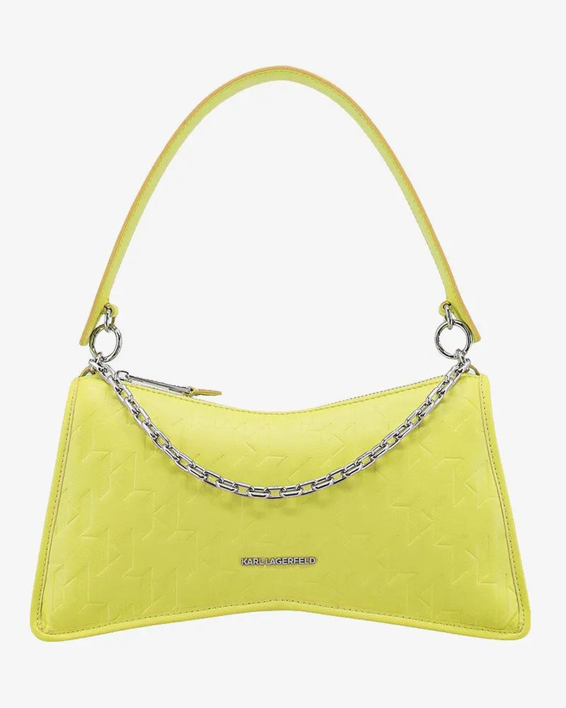 Karl Lagerfeld Recycled material shoulder bag with embossed logo print -  - gender_Woman Yellow
