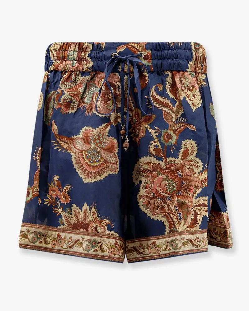 Zimmermann Aster Relaxed Silk Bermuda Shorts -  - gender_Woman Blue