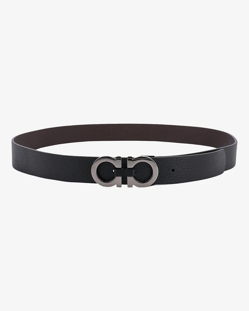 Ferragamo Reversible leather belt -  - gender_Man Black