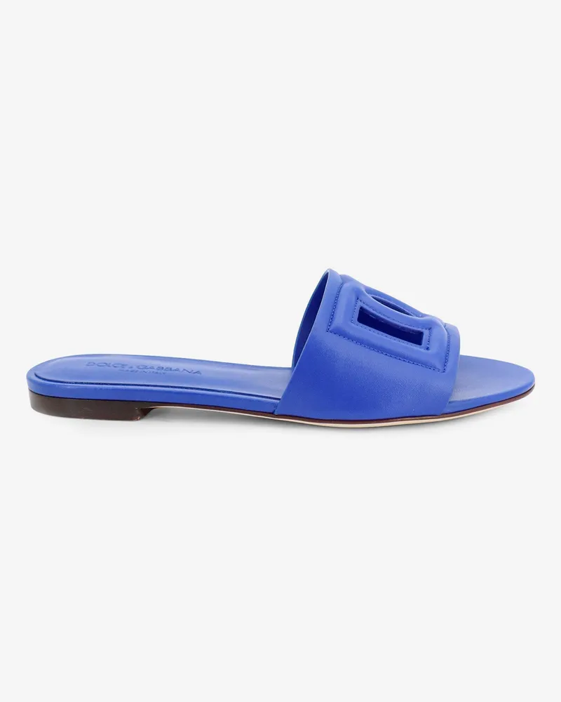 Dolce & Gabbana Leather sandals with DG Millennials logo -  - gender_Woman Blue