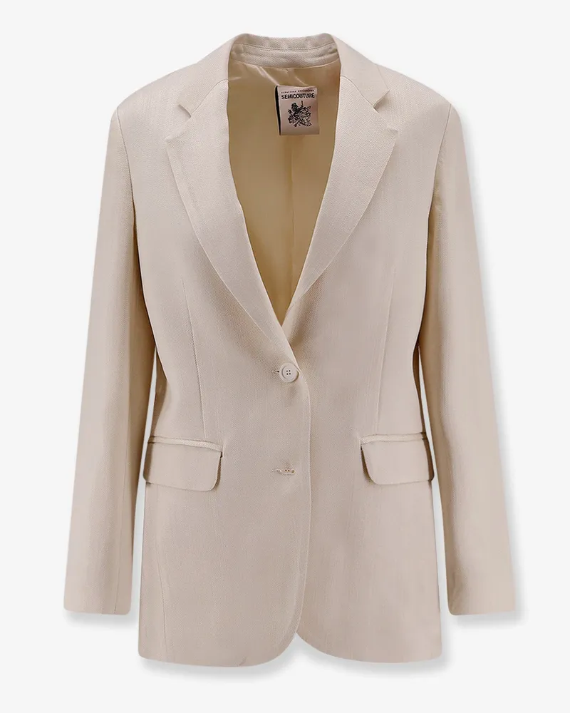 Semicouture Single-breasted viscose blazer -  - gender_Woman Beige