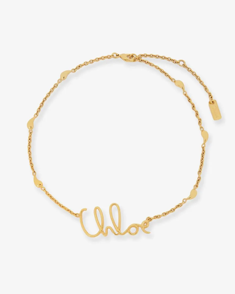 Chloé Brass necklace with lettering logo -  - gender_Woman Gold