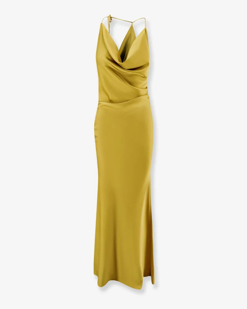 ACTUALEE Satin long dress -  - gender_Woman Yellow