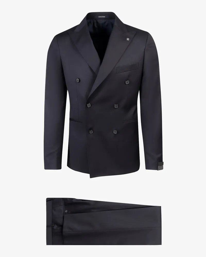 Tagliatore Virgin wool tuxedo with removable brooch -  - gender_Man Blue