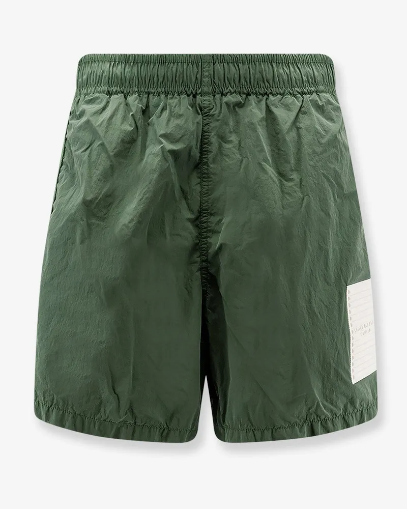 Stone Island Nylon swim trunks with contrasting logo patch -  - gender_Man Green