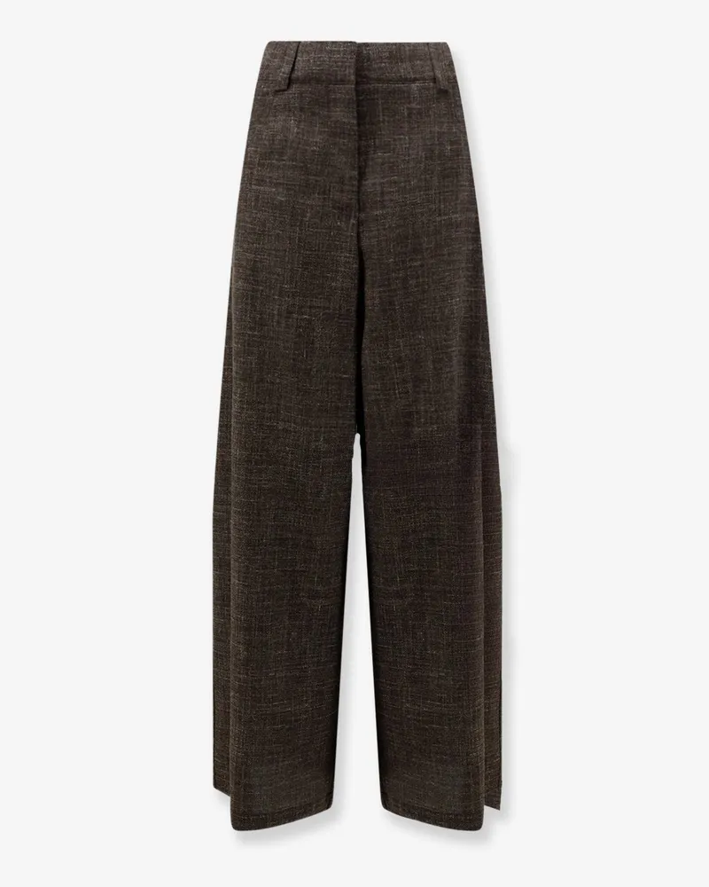 ALYSI Wool and linen blend trousers -  - gender_Woman Brown