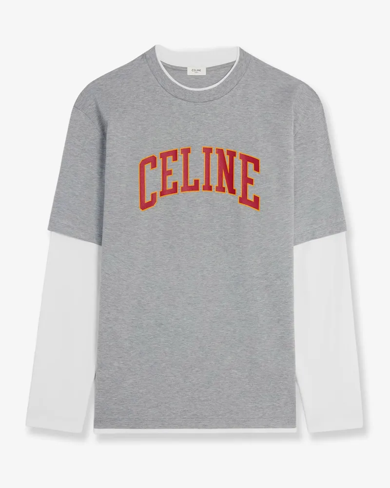 Celine Cotton t-shirt with Logo print -  - gender_Man Grey