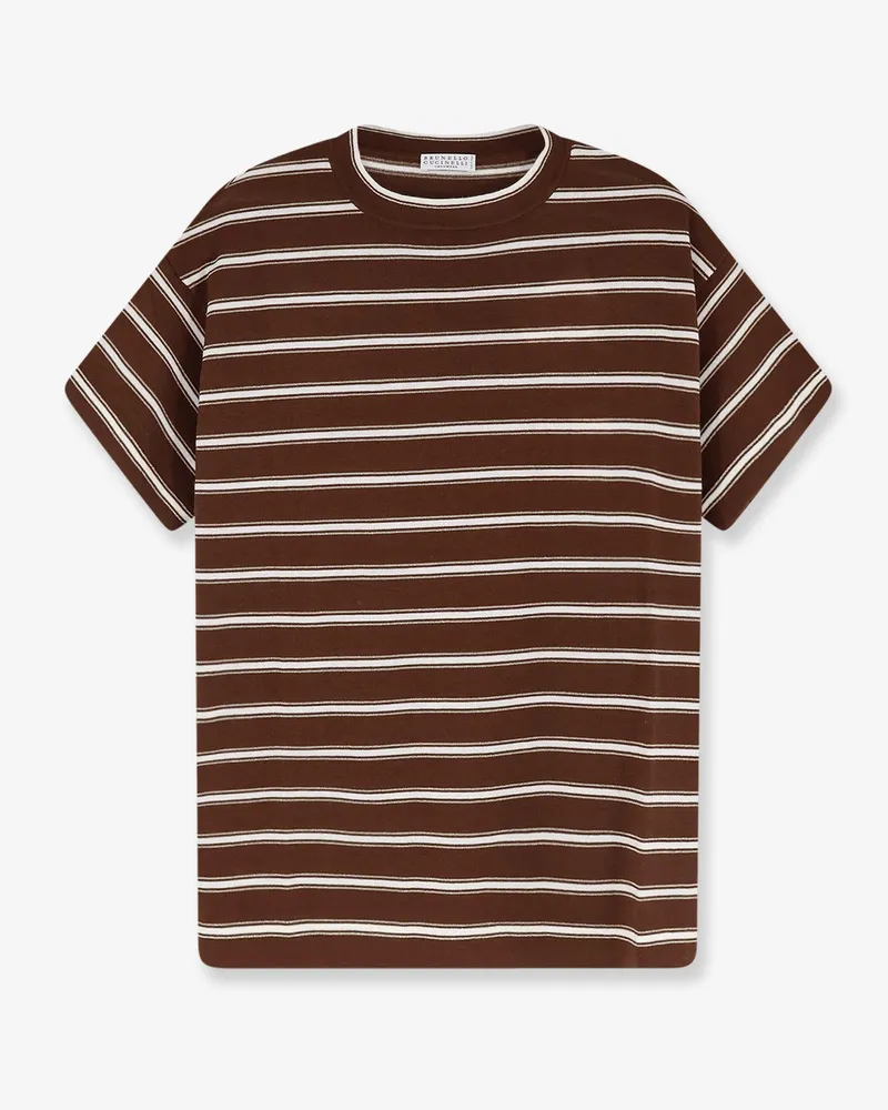 Brunello Cucinelli Virgin wool and cashmere blend t-shirt -  - gender_Woman Brown
