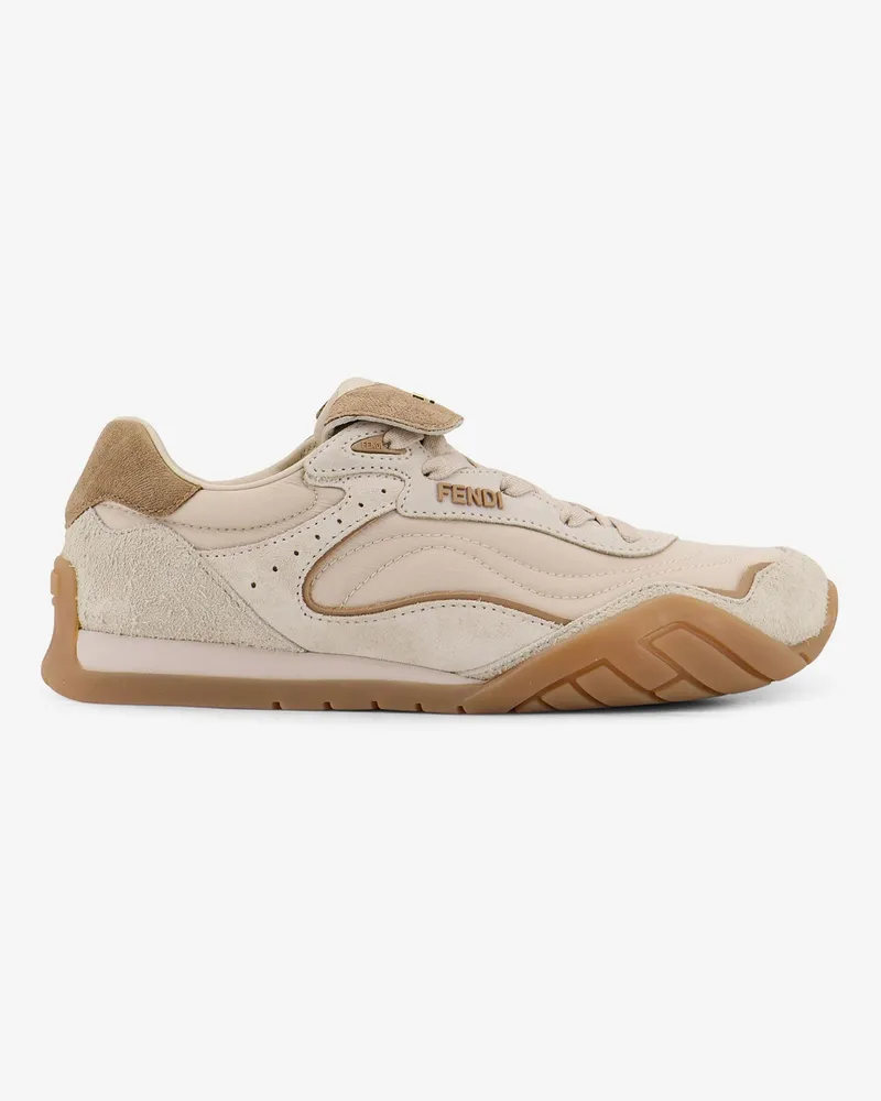 Fendi Wave Pulse suede sneakers - FENDI - gender_Woman Beige
