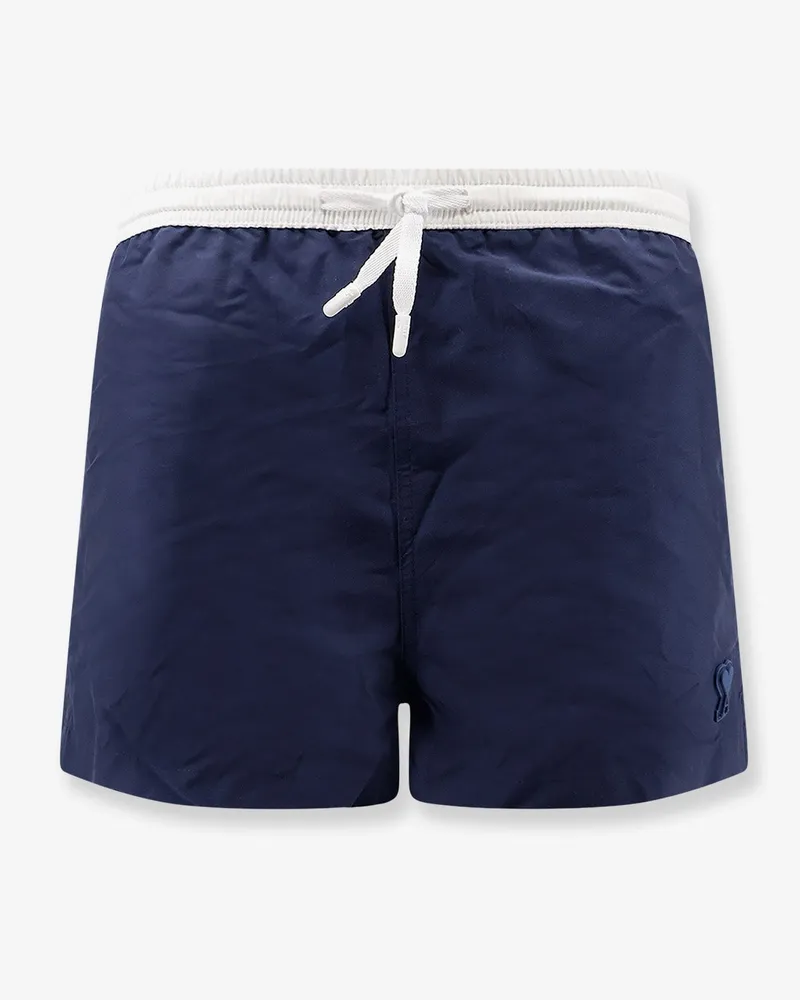 AMI Paris Nylon swimsuit with tone-on-tone logo -  - gender_Man Blue