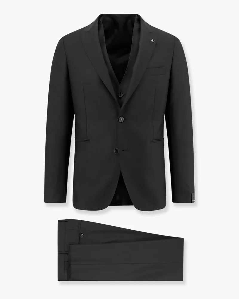Tagliatore Virgin wool suit with vest -  - gender_Man Black