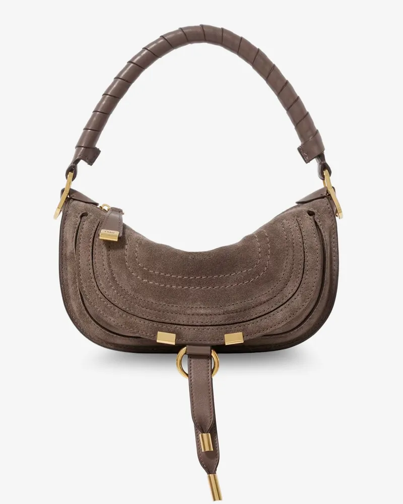 Chloé Marcie Suede shoulder bag -  - gender_Woman Grey