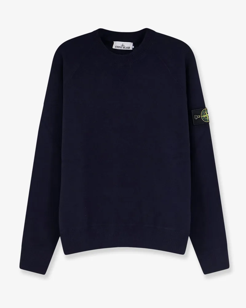 Stone Island Cotton sweater with side logo patch -  - gender_Man Blue