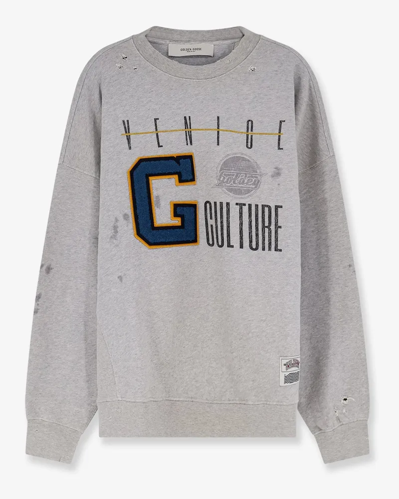 Golden Goose Cotton sweatshirt with print on the front -  - gender_Man Grey