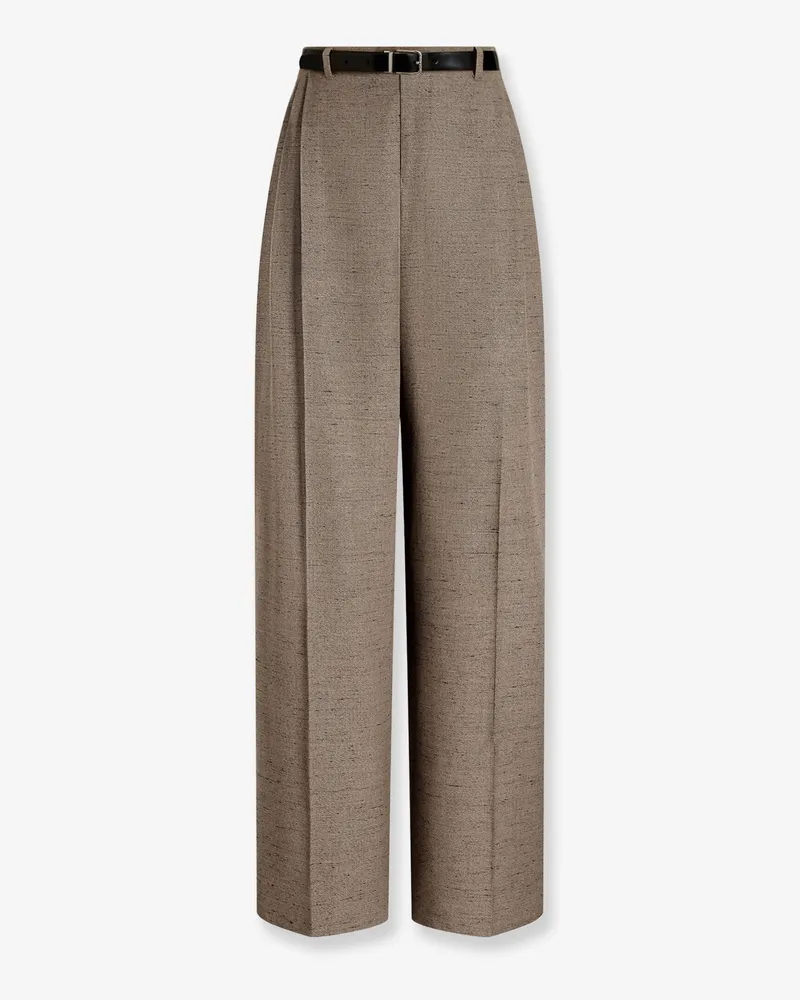 Dolce & Gabbana Mélange trousers with belt -  - gender_Woman Beige