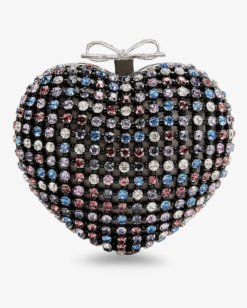 Self-Portrait Crystal heart clutch bag -  - gender_Woman Multicolor