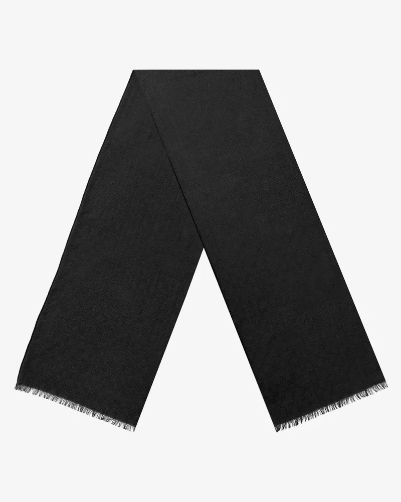 Gucci Wool and silk blend scarf with GG motif -  - gender_Man Black