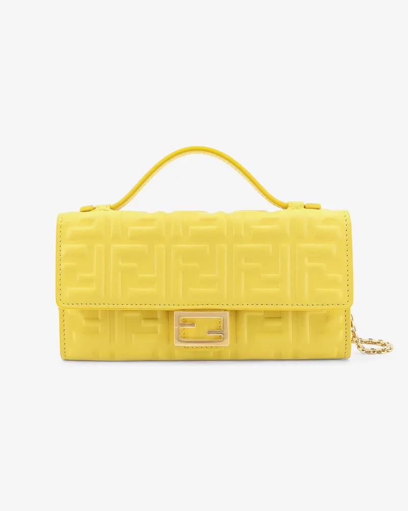 Fendi Continental with Chain Baguette crossbody bag with embossed FF -  - gender_Woman Yellow