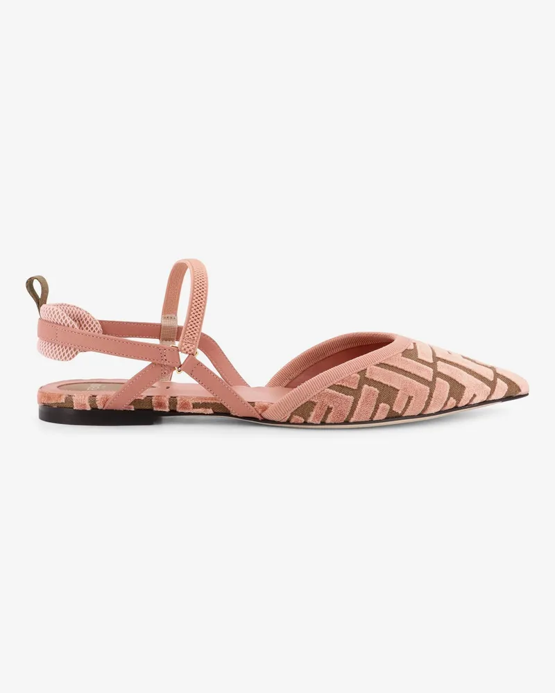 Fendi FF Jacquard Velvet Slingback Ballerinas -  - gender_Woman Pink