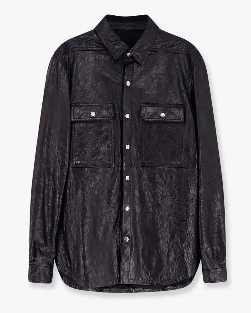 Rick Owens Outershirt leather jacket -  - gender_Man Black