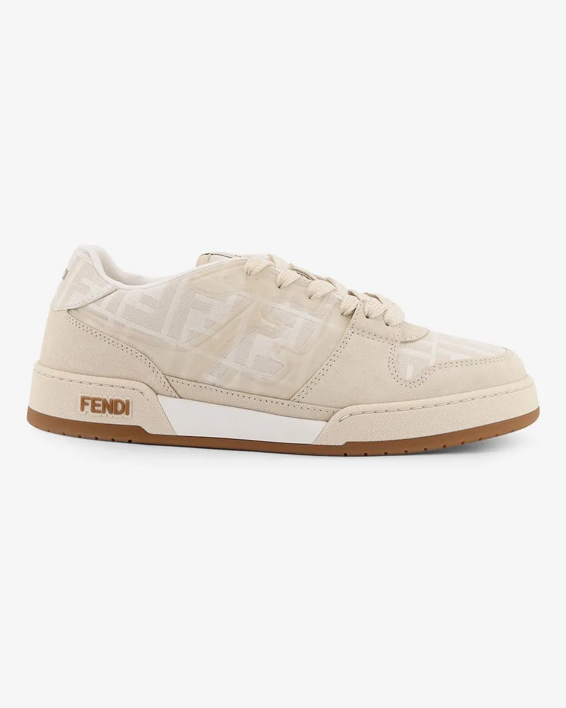 Fendi Match FF Jacquard and leather sneakers - FENDI - gender_Man White
