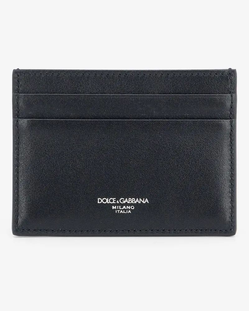 Dolce & Gabbana Leather card holder with woven pattern -  - gender_Man Black