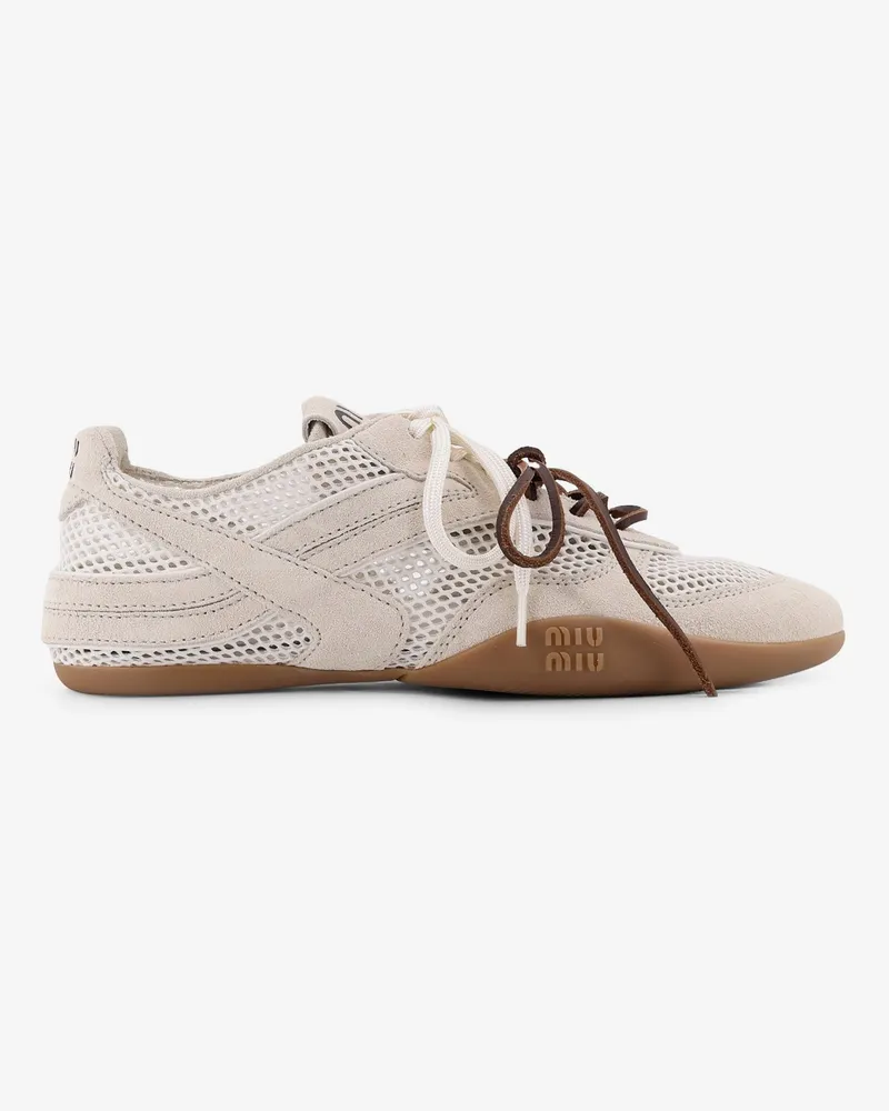 Miu Miu Mesh sneakers with suede inserts -  - gender_Woman Grey