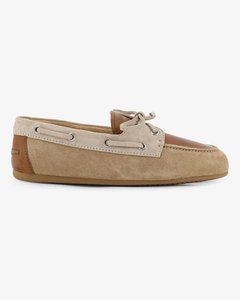 Miu Miu Suede loafer with leather inserts -  - gender_Woman Beige