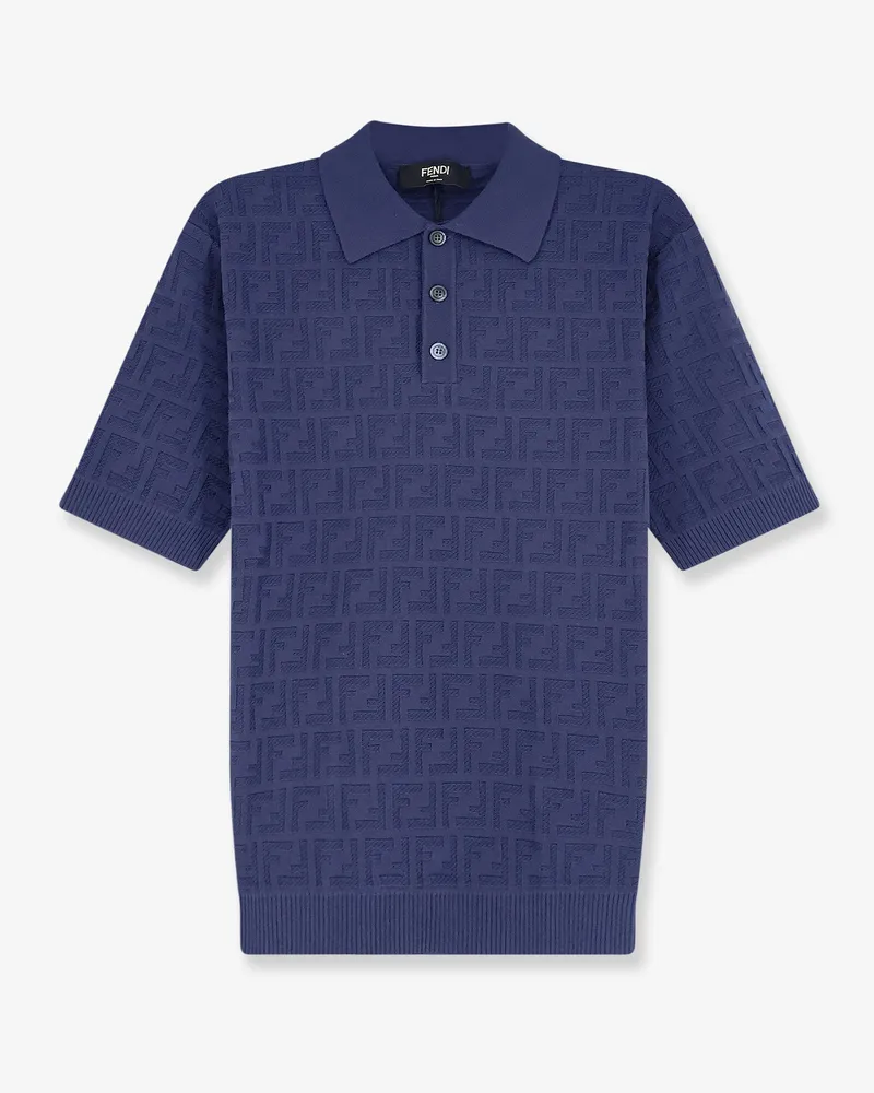 Fendi FF cotton polo shirt -  - gender_Man Blue