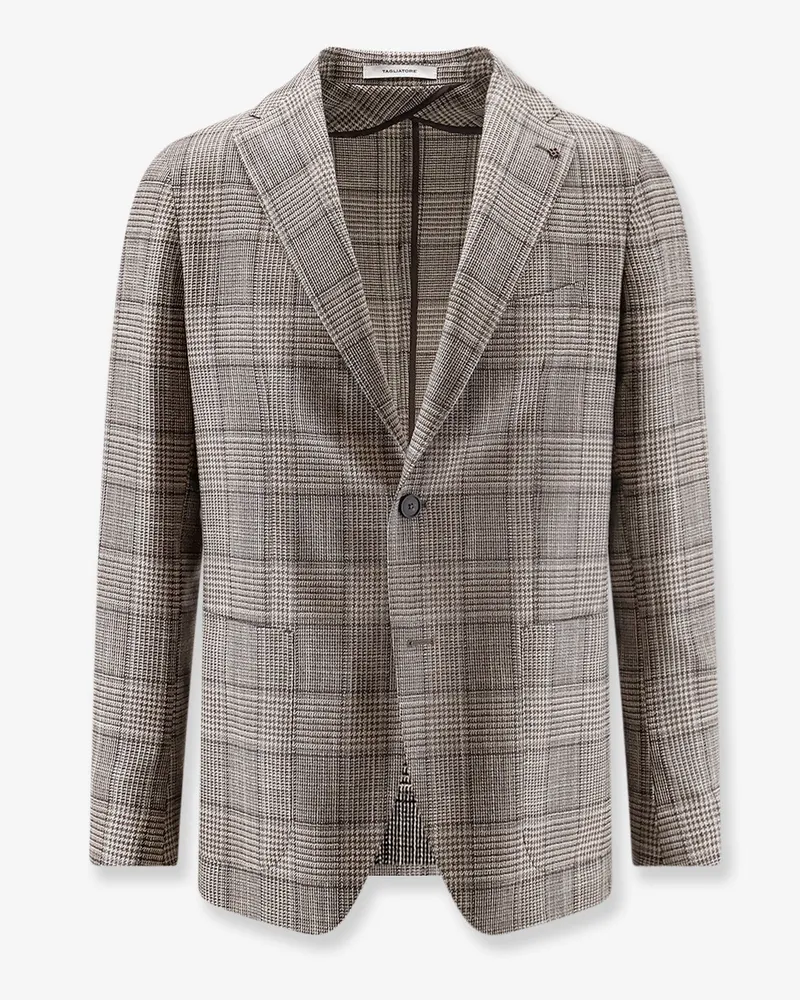 Tagliatore Single-breasted virgin wool and silk blazer -  - gender_Man Beige