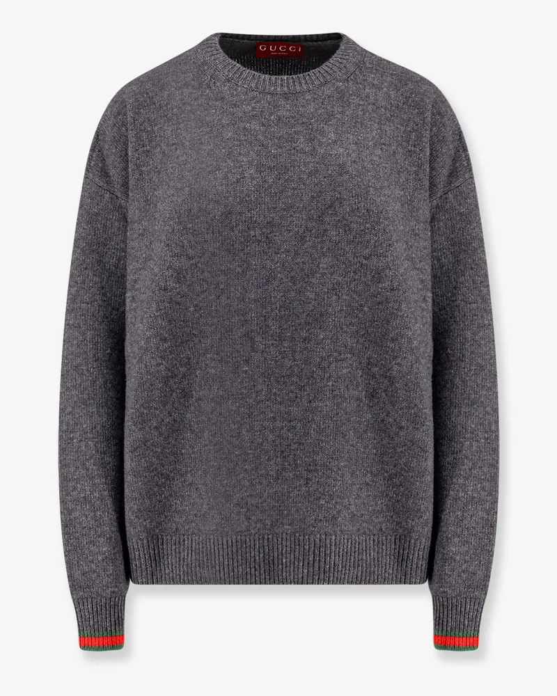 Gucci Wool and cashmere sweater with web details -  - gender_Woman Grey