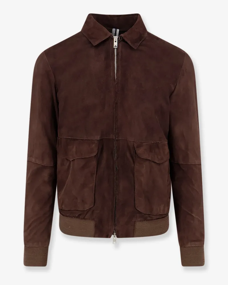 DFOUR Suede jacket -  - gender_Man Brown