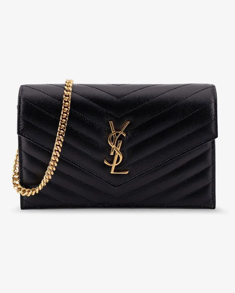 Saint Laurent Cassandre Envelope Clutch Crossbody  Bag with Chain -  - gender_Woman Black