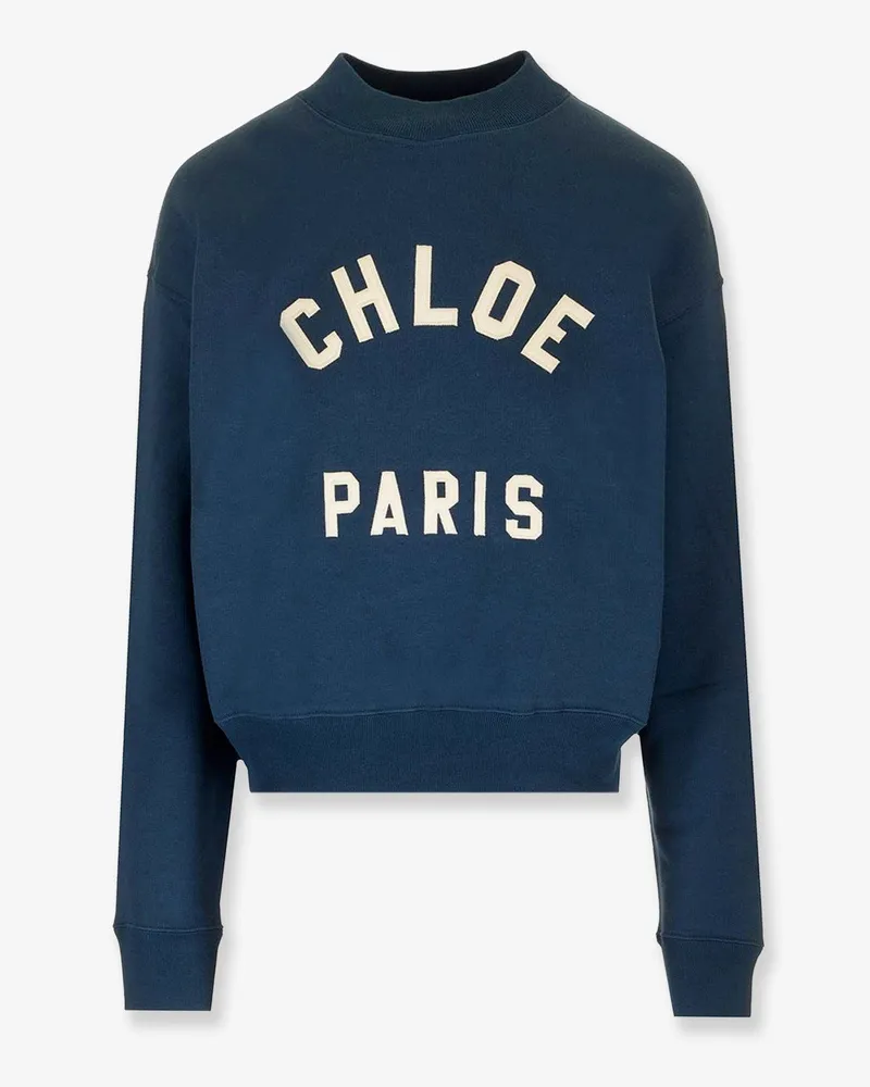 Chloé Cotton sweatshirt with Logo -  - gender_Woman Blue