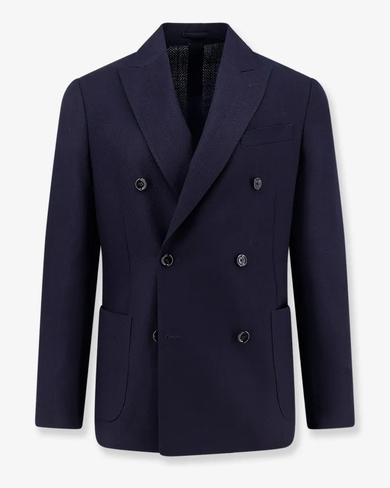 LARDINI Roma pure virgin wool double-breasted blazer -  - gender_Man Blue