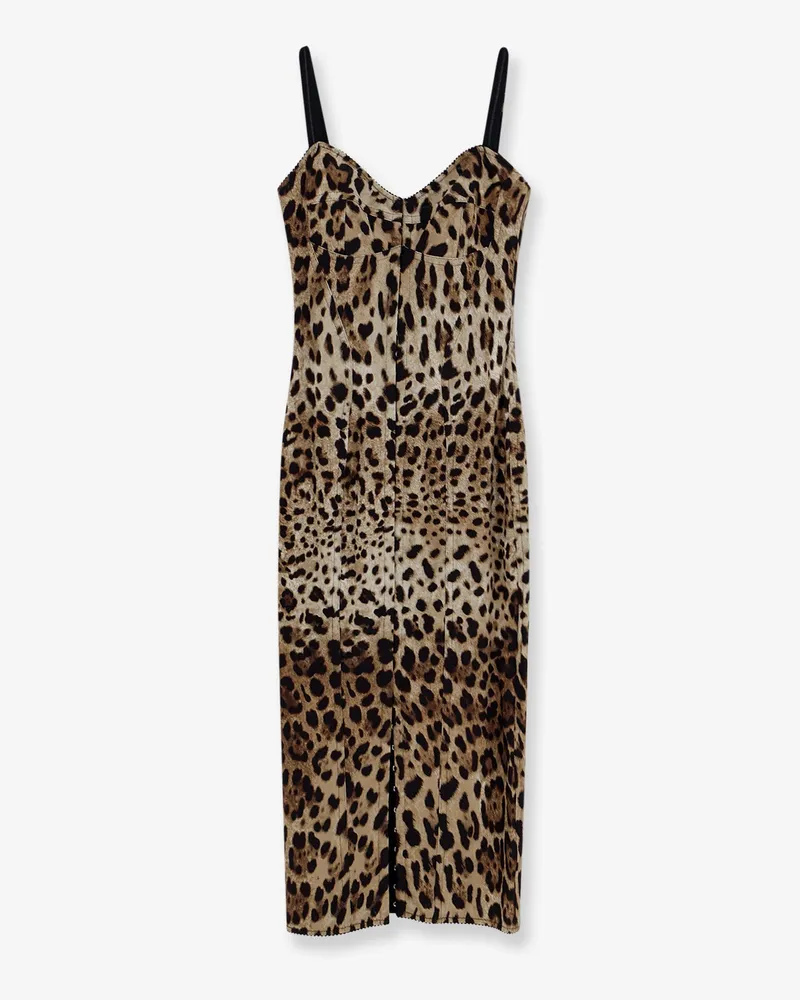 Dolce & Gabbana Stretch fabric long dress with animal print -  - gender_Woman Animal