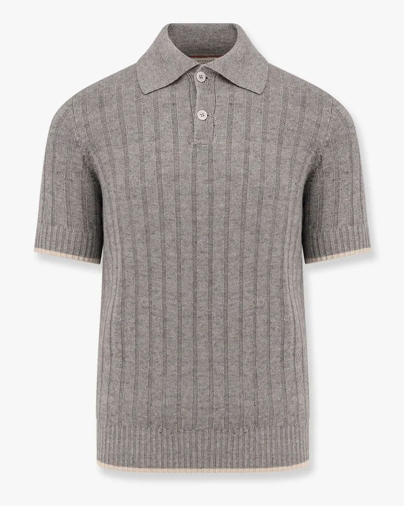 Brunello Cucinelli POLO SHIRT - - MAN Grey