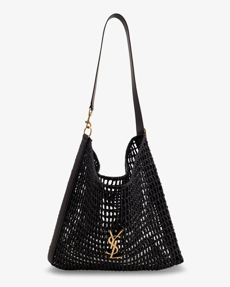 Saint Laurent Raffia shoulder bag -  - gender_Man Black
