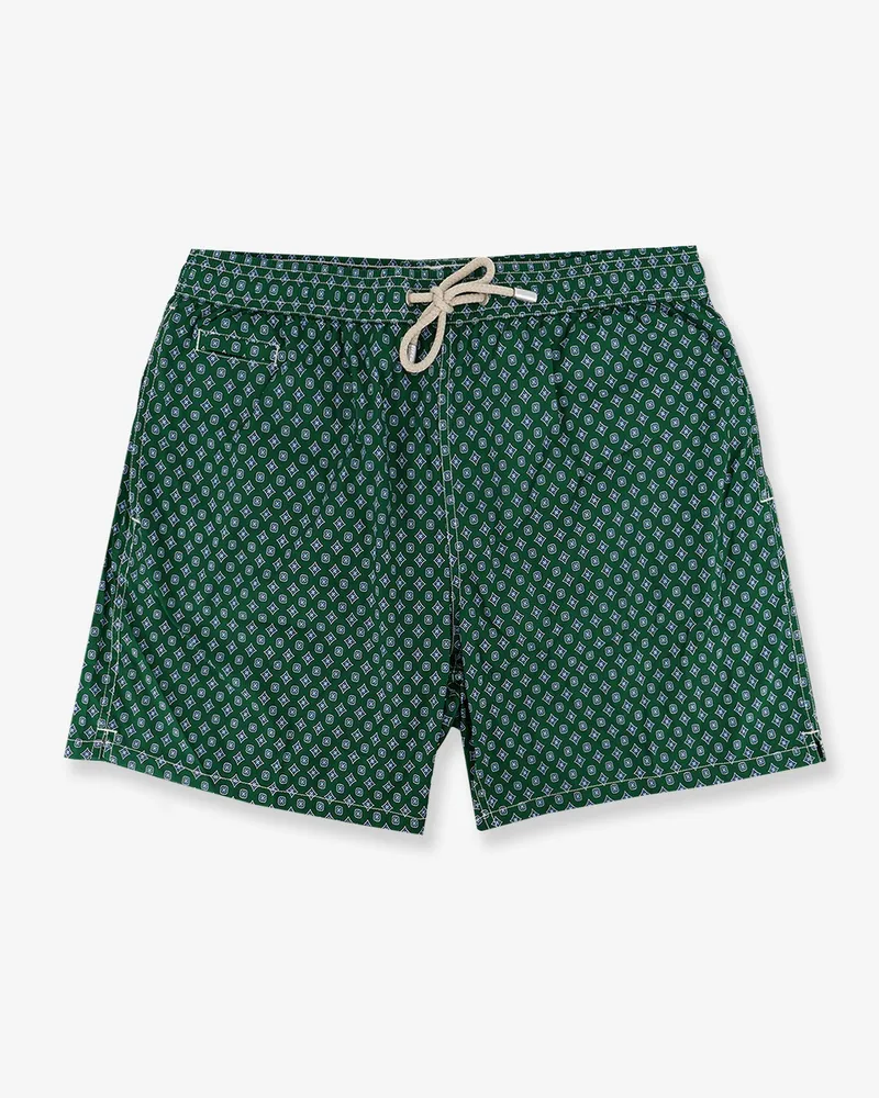 MC2 Saint Barth Nylon swim shorts with all-over micro pattern -  - gender_Man Green