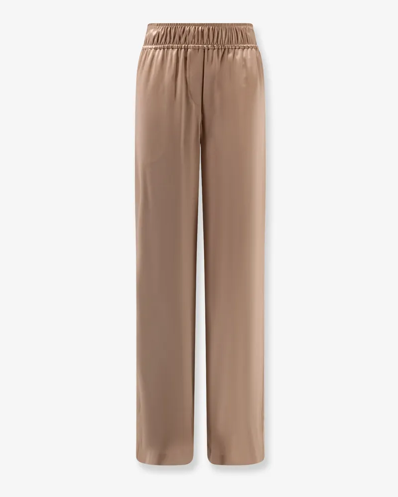Brunello Cucinelli Silk trousers -  - gender_Woman Beige