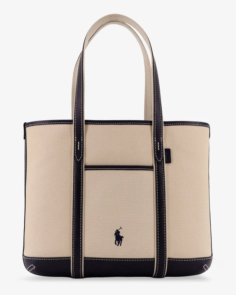 Ralph Lauren Canvas shoulder bag with embroidered logo on the front -  - gender_Woman Beige