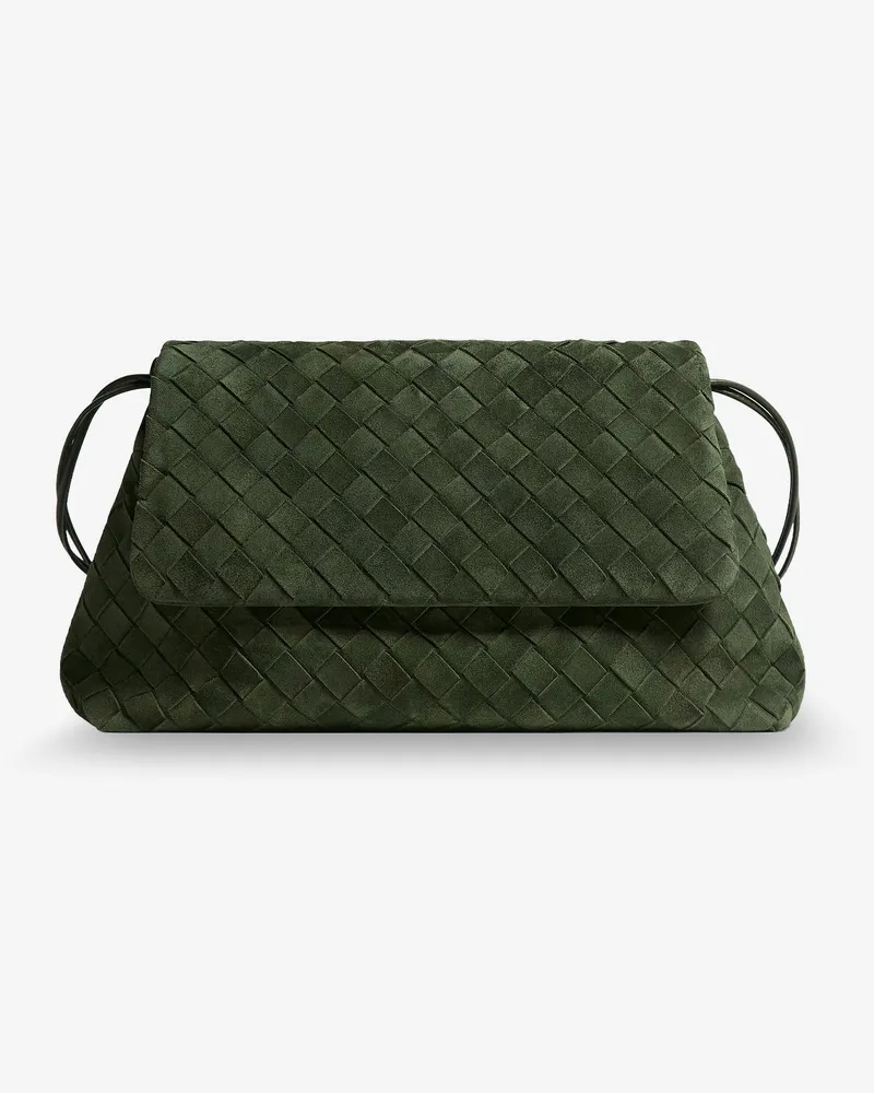 Bottega Veneta Suede Giorno shoulder bag with Intrecciato pattern -  - gender_Woman Green