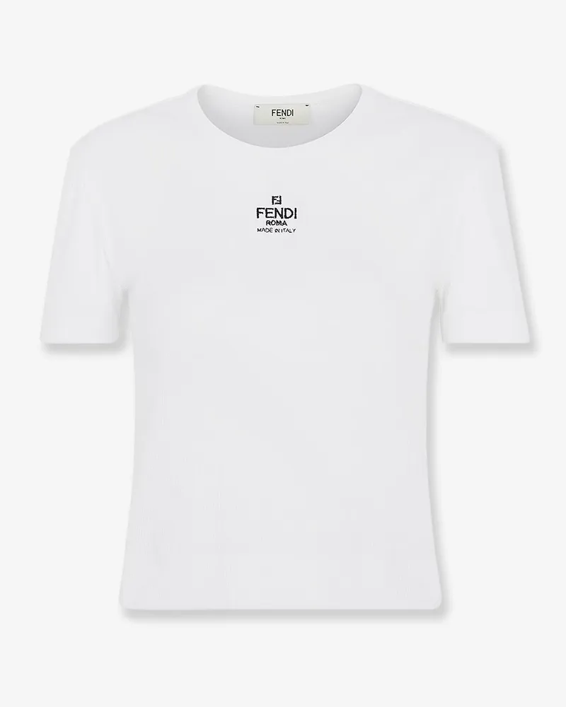 Fendi Ribbed cotton t-shirt -  - gender_Woman White