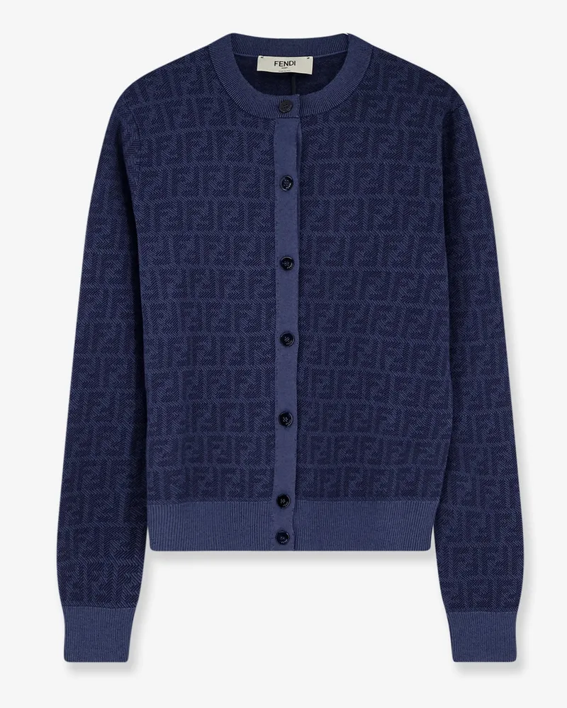 Fendi FF wool and silk cardigan -  - gender_Woman Blue