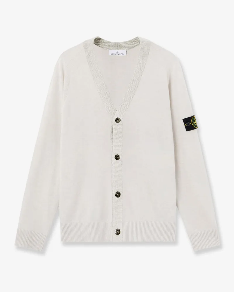 Stone Island Certified virgin wool cardigan -  - gender_Man Bianco