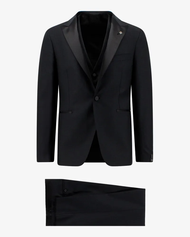 Tagliatore Virgin wool tuxedo with vest -  - gender_Man Black