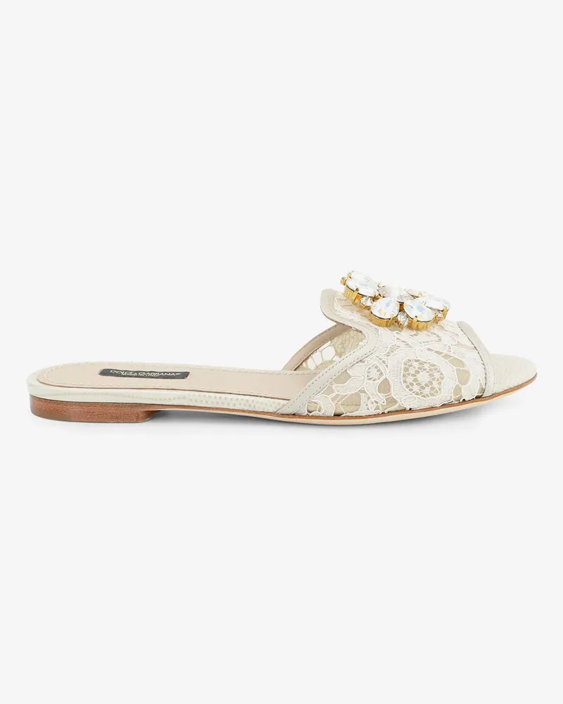 Dolce & Gabbana Rainbow lurex lace sandals -  - gender_Woman White