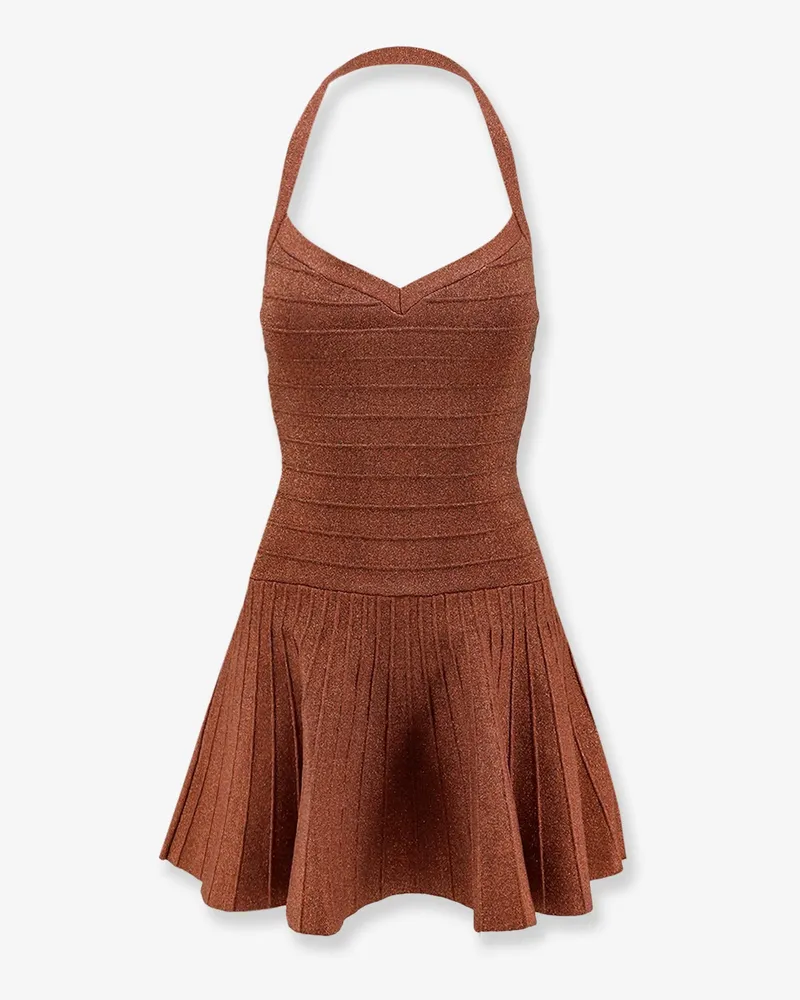Retrofête Knitted dress with lurex effect -  - gender_Woman Brown